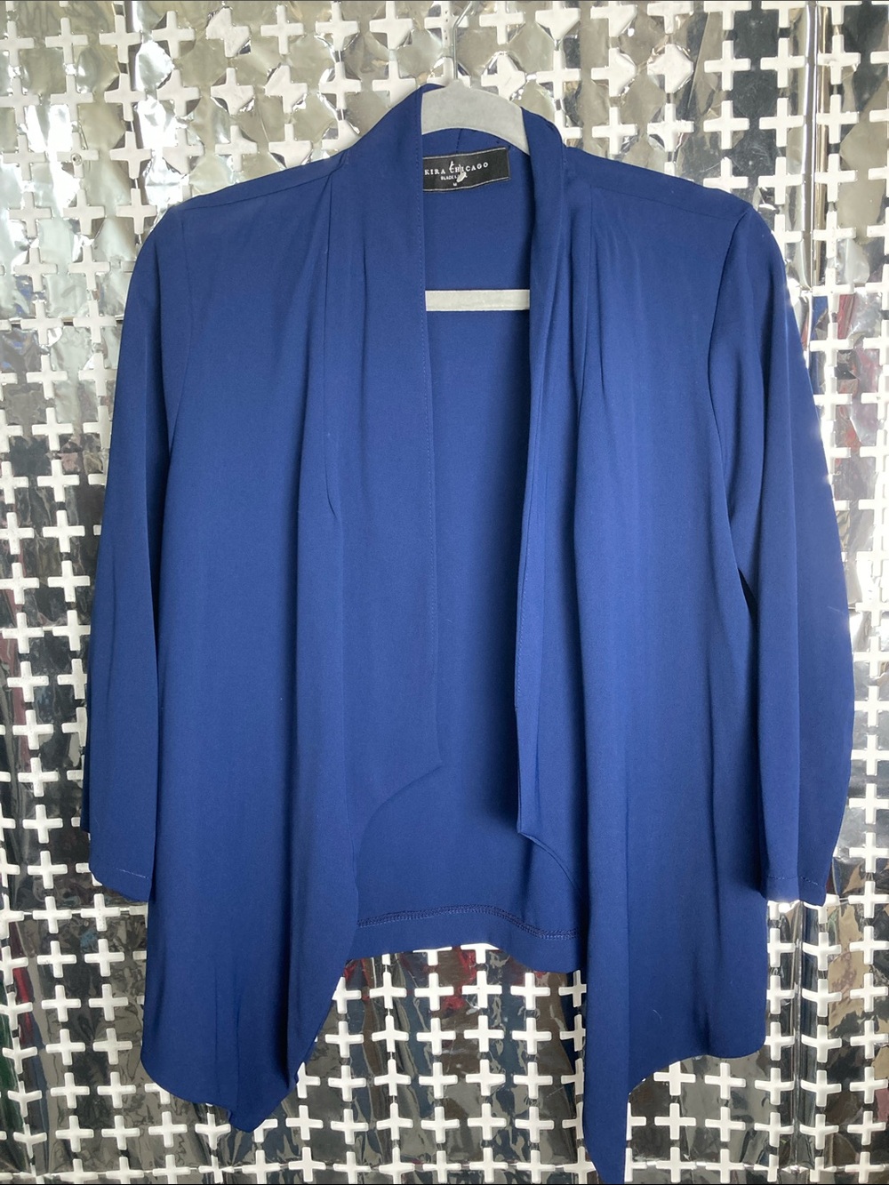 Kasper Royal Blue Open-Front Draped Blazer